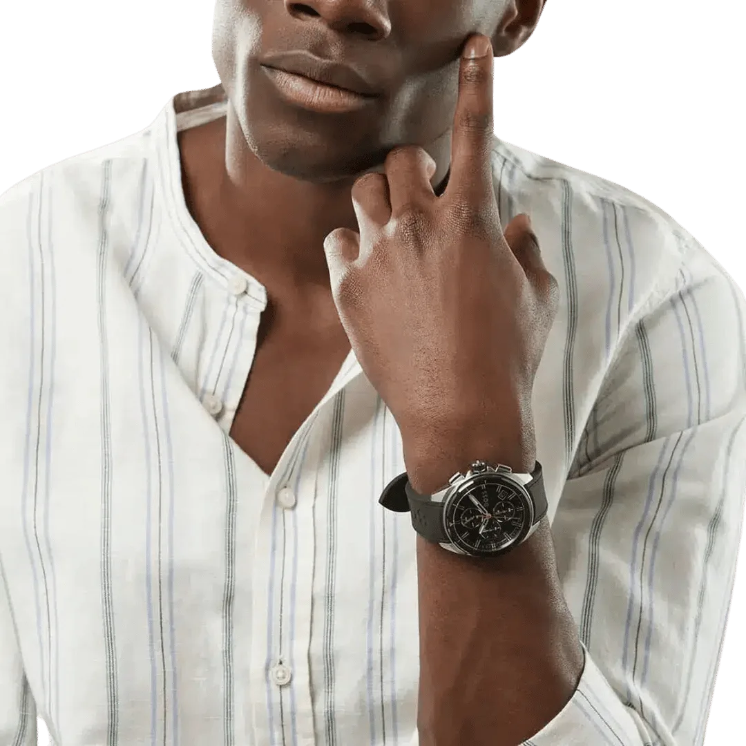 Original BOSS Volane Chronograph Gents Rubber Watch 1513953-44mm-7