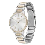 Original BOSS Women’s Analogue Quartz Watch 1502567 Signature with Stainless Steel Band Silver-Rose Gold 34mm bracelet-1