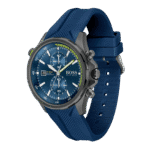 Original Boss GLOBETROTTER 1513821 Mens Chronograph Blue Rubber Strap 46mm-1