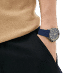 Original Boss GLOBETROTTER 1513821 Mens Chronograph Blue Rubber Strap 46mm-1