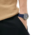 Original Boss GLOBETROTTER 1513821 Mens Chronograph Blue Rubber Strap 46mm-1