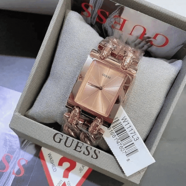 Original GUESS-W1117L3-WATCH FOR LADIES ROSE GOLD WITH PLAIN STAINLESS STEEL-ADJUSTBALE W-LINK-28mm-4