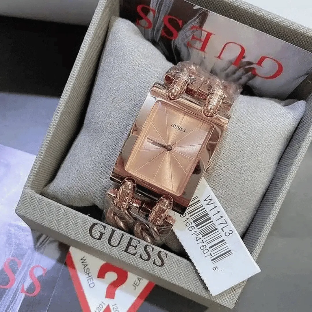 Original GUESS-W1117L3-WATCH FOR LADIES ROSE GOLD WITH PLAIN STAINLESS STEEL-ADJUSTBALE W-LINK-28mm-4 Original GUESS-W1117L3-WATCH FOR LADIES ROSE GOLD WITH PLAIN STAINLESS STEEL-ADJUSTBALE W-LINK-28mm-4