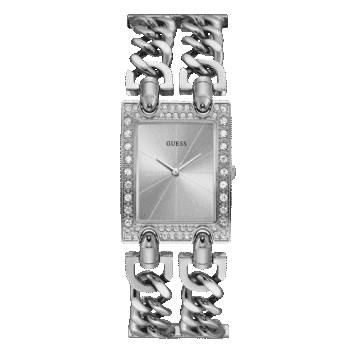 Original GUESS-W1121L1-SILVER TONE STAINLESS AND SILVER MULTI-CHAIN BRACELET-ADJUSTBLE-G-LINK-28mm-1