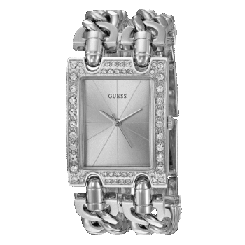 Original GUESS-W1121L1-SILVER TONE STAINLESS AND SILVER MULTI-CHAIN BRACELET-ADJUSTBLE-G-LINK-28mm-2