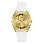 Original Guess Gold Dial Analog Women’s Watch-W0911L7-White Strap-40mm-1