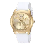 Original Guess Gold Dial Analog Women’s Watch-W0911L7-White Strap-40mm-1