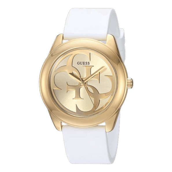 Original Guess Gold Dial Analog Women's Watch-W0911L7-White Strap-40mm-2