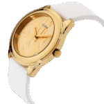 Original Guess Gold Dial Analog Women’s Watch-W0911L7-White Strap-40mm-1