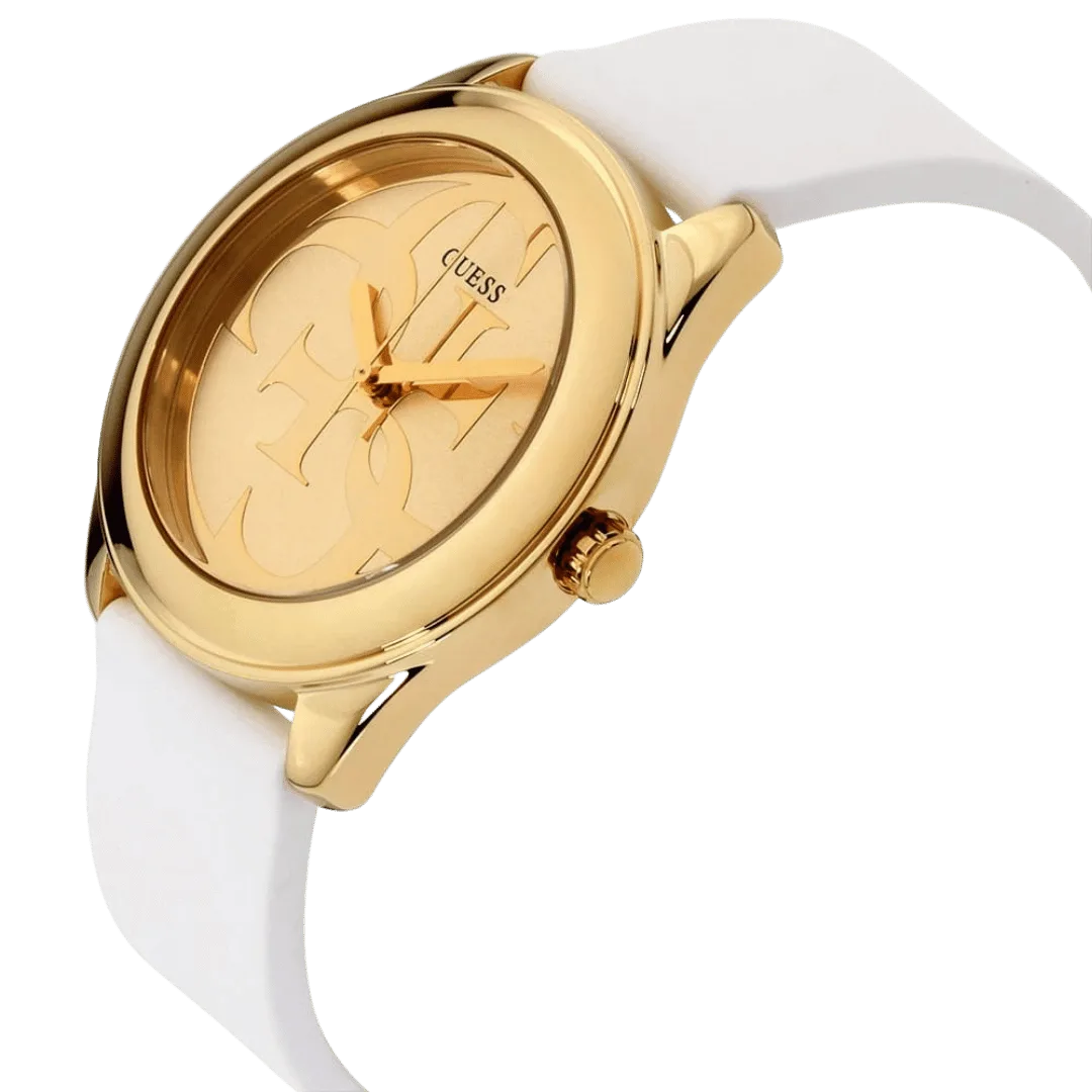 Original Guess Gold Dial Analog Women's Watch-W0911L7-White Strap-40mm-3