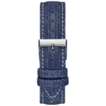 Original Guess W1057L1 Chronograph Contrast Round Genuine Leather-Stitched Analog Watch for Women-Blue-38mm-2