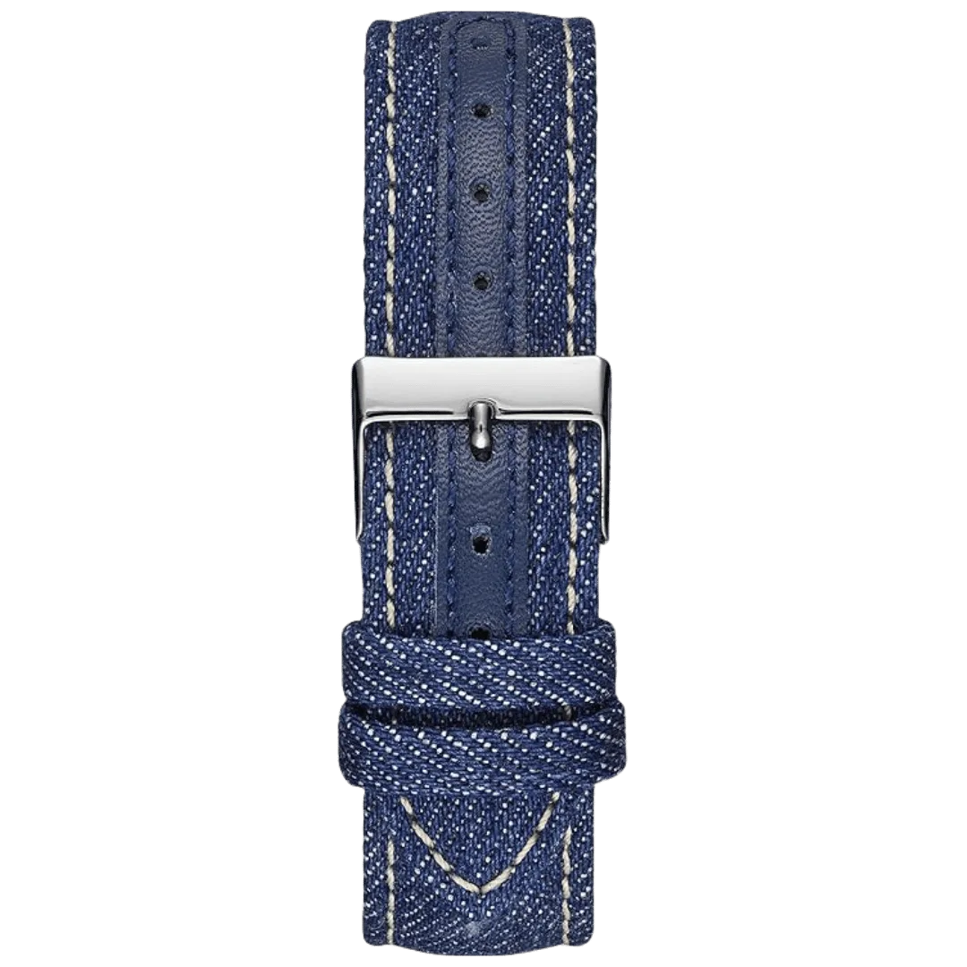 Original Guess W1057L1 Chronograph Contrast Round Genuine Leather-Stitched Analog Watch for Women-Blue-38mm-5 Original Guess W1057L1 Chronograph Contrast Round Genuine Leather-Stitched Analog Watch for Women-Blue-38mm-5