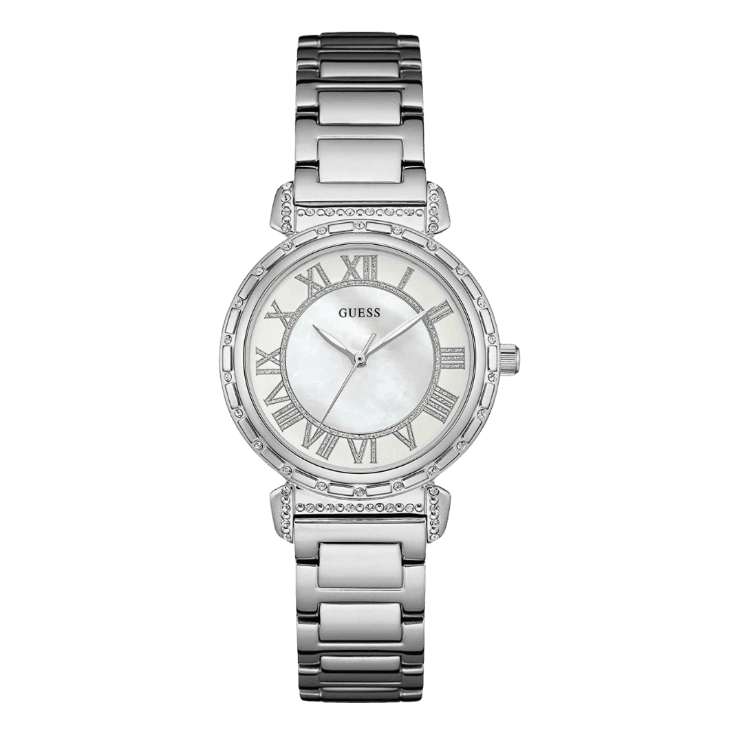 Original Guess Women's Watch W0831L1 Silver steel strap 34mm-1
