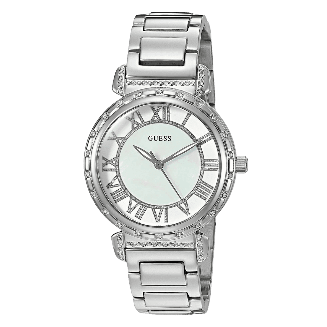 Original Guess Women's Watch W0831L1 Silver steel strap 34mm-2