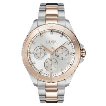 Original Hugo Boss Ladies Silver:Rose Gold Steel Bracelet Watch 1502446-40mm-1