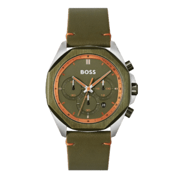 Original Hugo Boss Men Watch Cloud 1514018 Green Strap-1