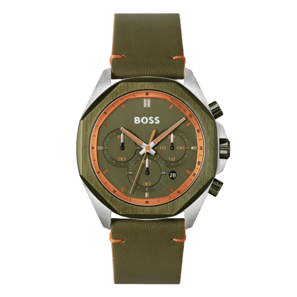 Original Hugo Boss Men Watch Cloud 1514018 Green Strap-1
