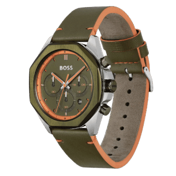 Original Hugo Boss Men Watch Cloud 1514018 Green Strap-2