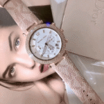 Original Michael Kors Women’s Analogue Quartz Watch with Nylon Strap MK6935, Pink Strap – Water Resistant -1