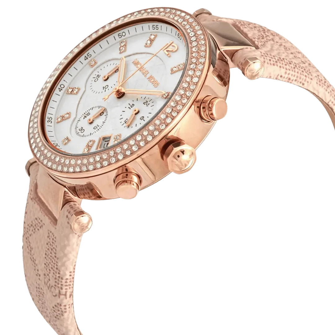 Original Michael Kors Women's Analogue Quartz Watch with Nylon Strap MK6935 Pink Strap-Water Resistant-39mm-8