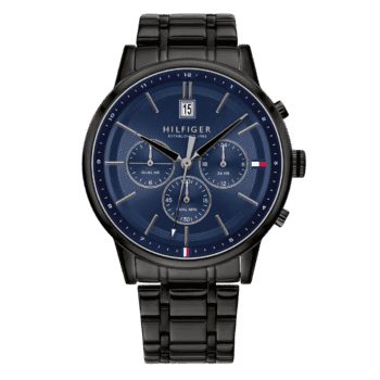Original Tommy Hilfiger 1791633 Stainless Steel Round Analog Water Resistant Watch for Men-Black-1