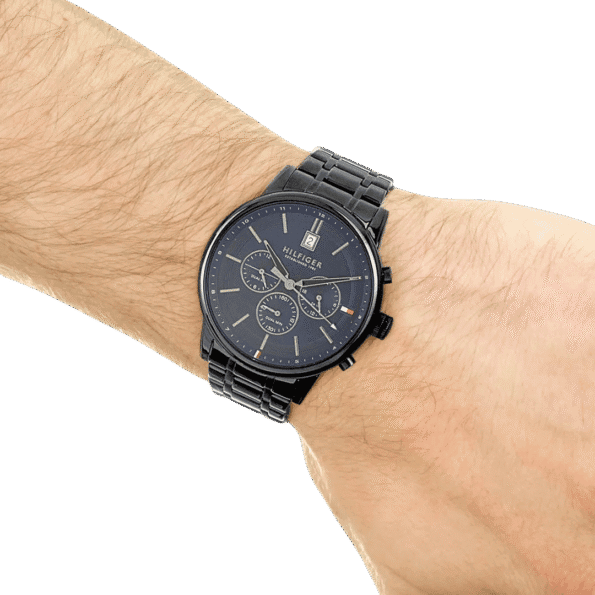 Original Tommy Hilfiger 1791633 Stainless Steel Round Analog Water Resistant Watch for Men-Black-8