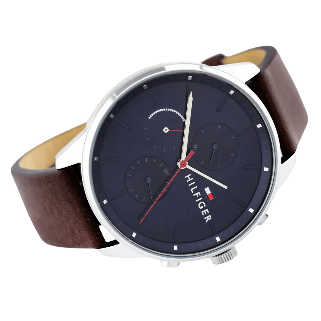Original Tommy Hilfiger Analogue Multifunction Quartz Watch for Men with Brown Leather Strap-1791487-2 Original Tommy Hilfiger Analogue Multifunction Quartz Watch for Men with Brown Leather Strap-1791487-2