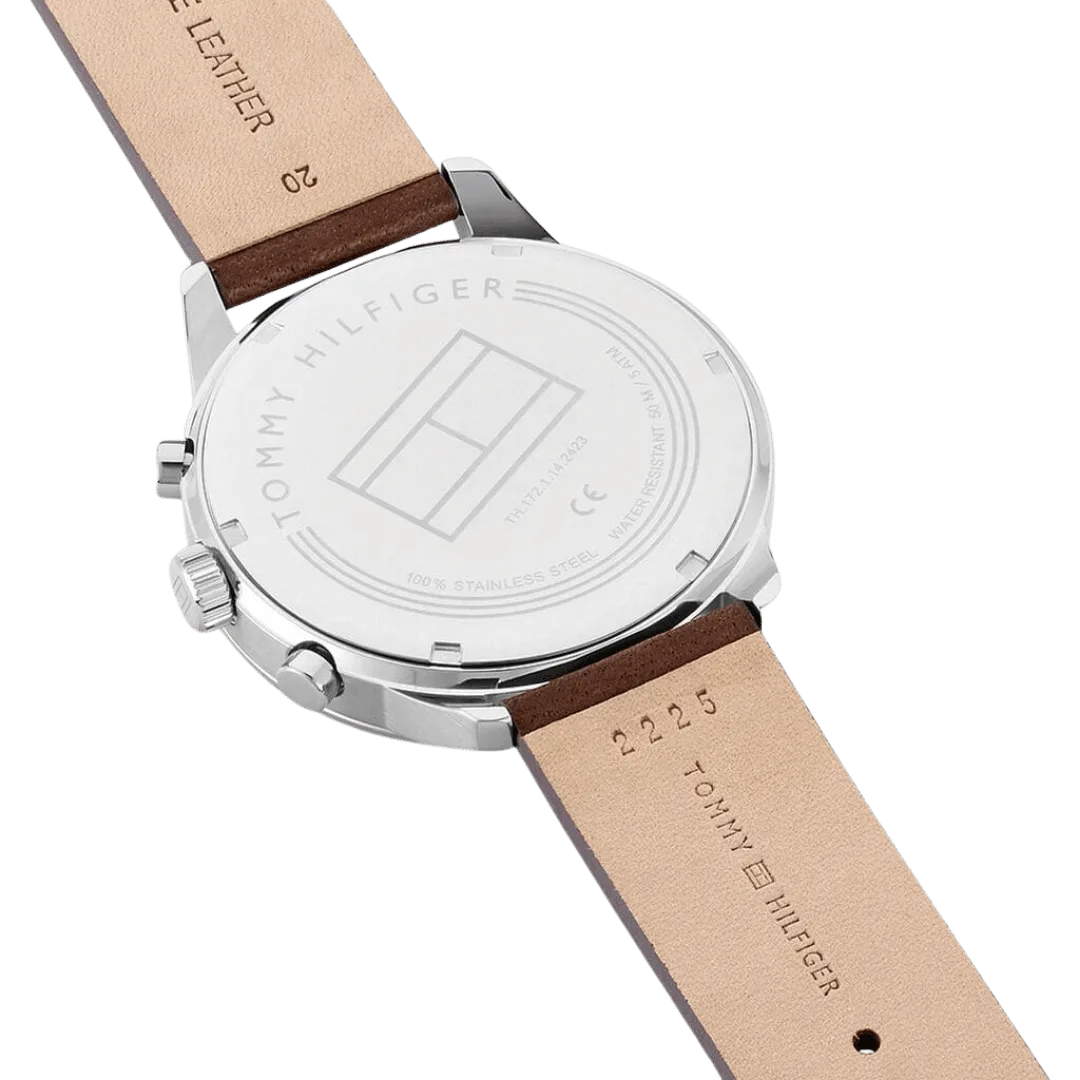 Original Tommy Hilfiger Analogue Multifunction Quartz Watch for Men with Brown Leather Strap-1791487-4 Original Tommy Hilfiger Analogue Multifunction Quartz Watch for Men with Brown Leather Strap-1791487-4