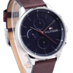 Original Tommy Hilfiger Analogue Multifunction Quartz Watch for Men with Brown Leather Strap-1791487-1