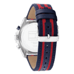 Original Tommy Hilfiger Analogue Multifunction Quartz Watch for Men with Red and Blue Nylon Strap-1792035-1