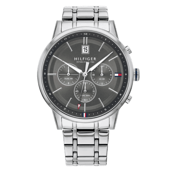 Original Tommy Hilfiger Analogue Multifunction Quartz Watch for Men with Silver Stainless Steel Bracelet-1791632-1
