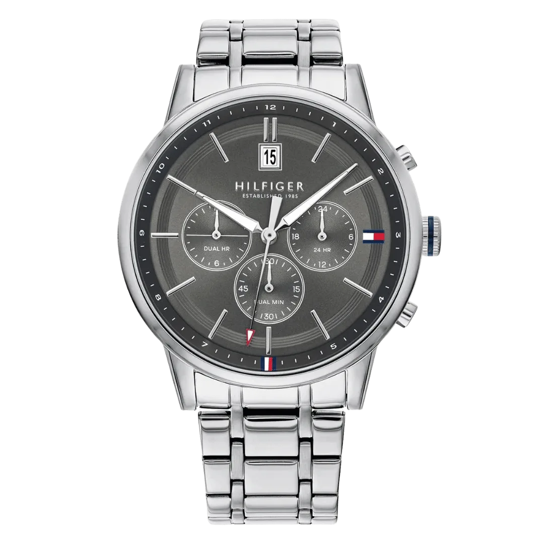 Original Tommy Hilfiger Analogue Multifunction Quartz Watch for Men with Silver Stainless Steel Bracelet-1791632-1 Original Tommy Hilfiger Analogue Multifunction Quartz Watch for Men with Silver Stainless Steel Bracelet-1791632-1