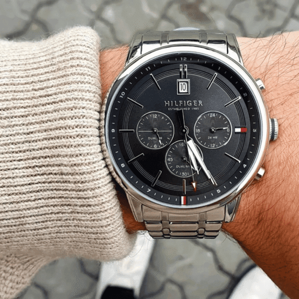 Original Tommy Hilfiger Analogue Multifunction Quartz Watch for Men with Silver Stainless Steel Bracelet-1791632-10