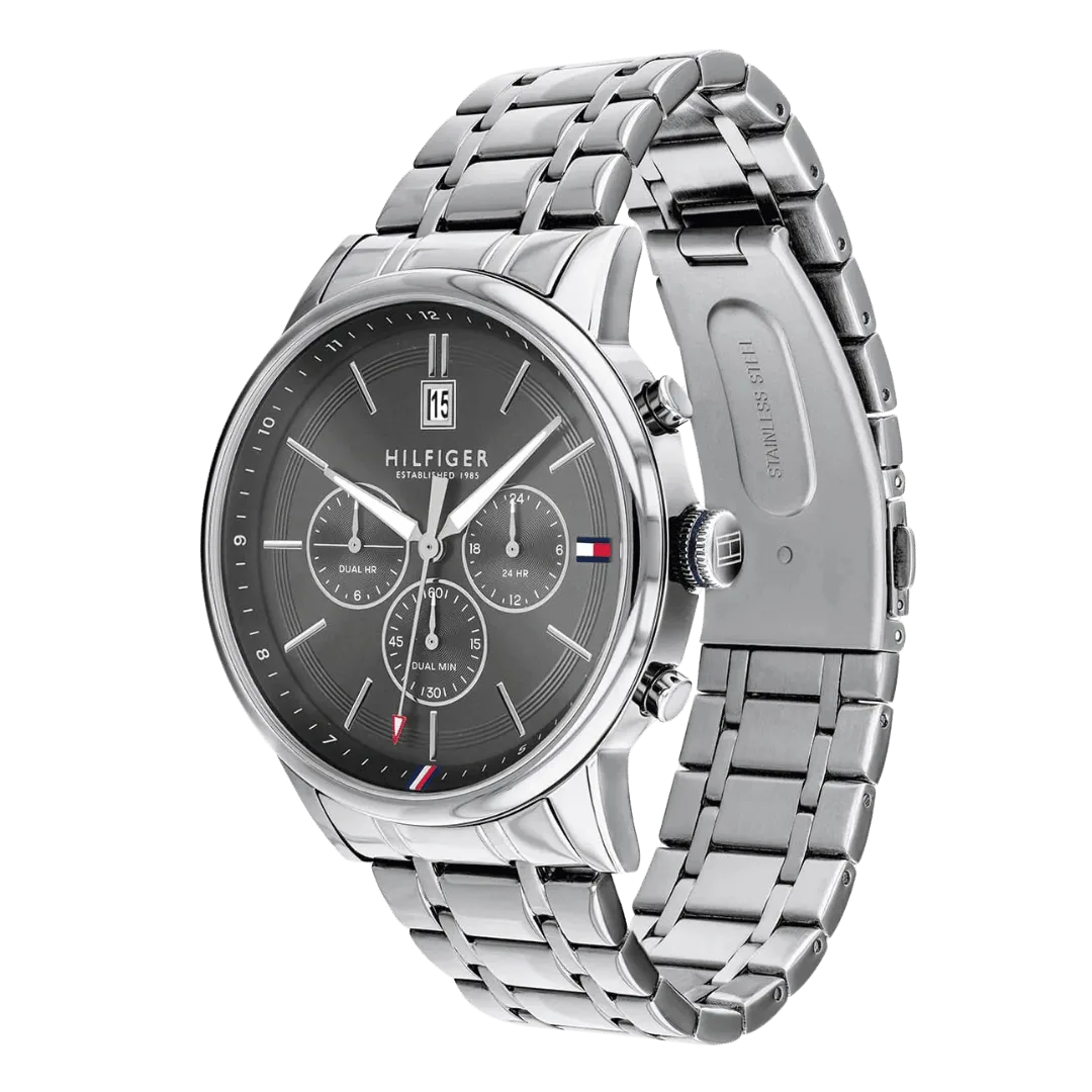 Original Tommy Hilfiger Analogue Multifunction Quartz Watch for Men with Silver Stainless Steel Bracelet-1791632-2 Original Tommy Hilfiger Analogue Multifunction Quartz Watch for Men with Silver Stainless Steel Bracelet-1791632-2