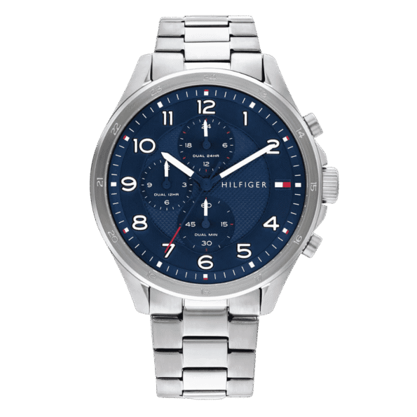 Original Tommy Hilfiger Analogue Multifunction Quartz Watch for Men with Silver Stainless Steel Bracelet-1792007-1