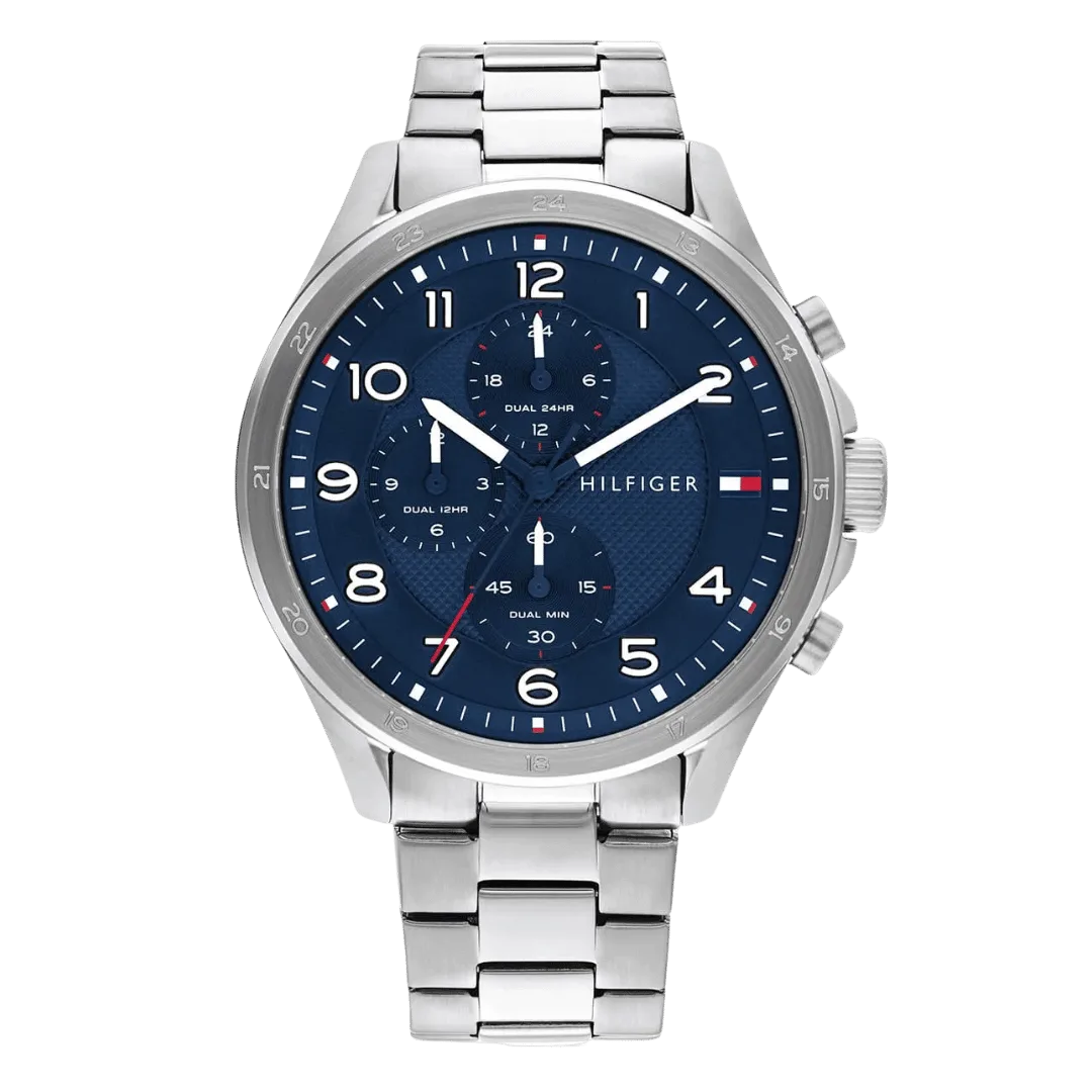 Original Tommy Hilfiger Analogue Multifunction Quartz Watch for Men with Silver Stainless Steel Bracelet-1792007-1 Original Tommy Hilfiger Analogue Multifunction Quartz Watch for Men with Silver Stainless Steel Bracelet-1792007-1