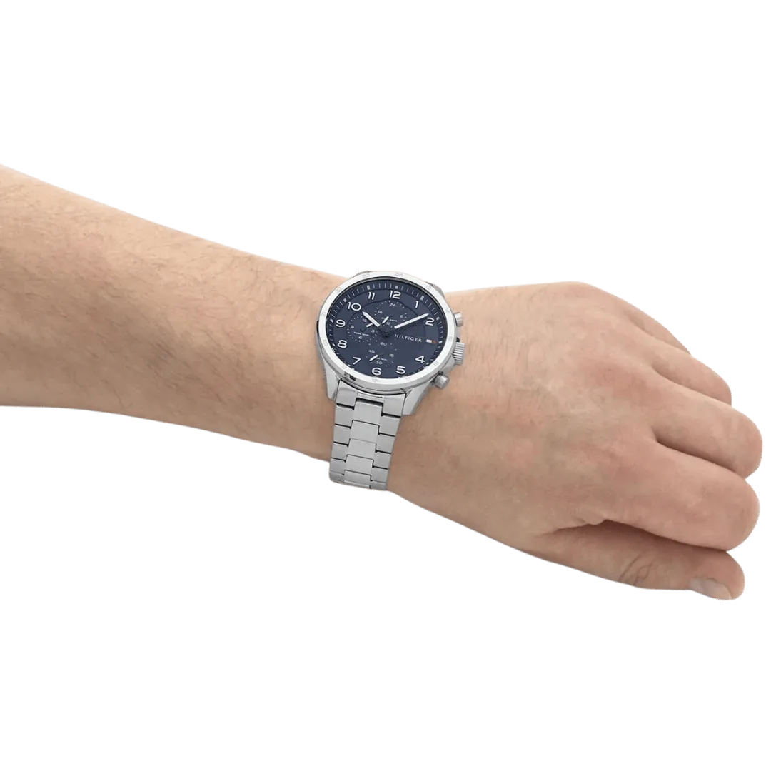 Original Tommy Hilfiger Analogue Multifunction Quartz Watch for Men with Silver Stainless Steel Bracelet-1792007-7 Original Tommy Hilfiger Analogue Multifunction Quartz Watch for Men with Silver Stainless Steel Bracelet-1792007-7