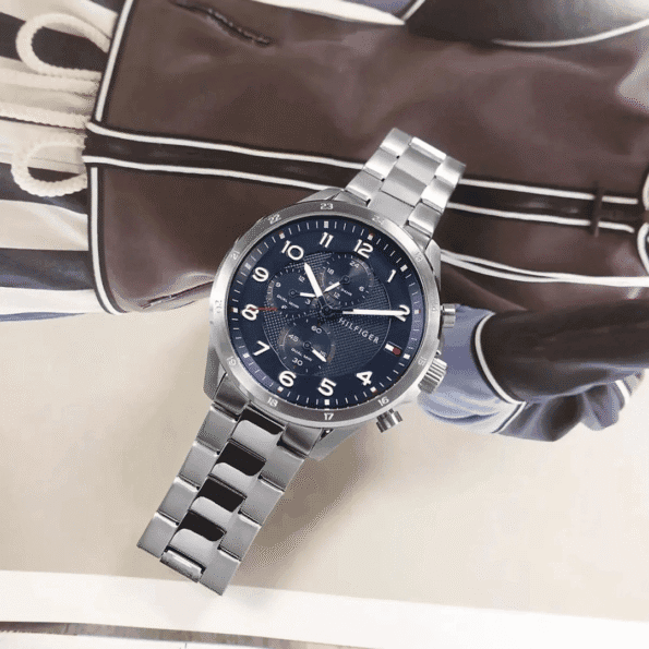 Original Tommy Hilfiger Analogue Multifunction Quartz Watch for Men with Silver Stainless Steel Bracelet-1792007-9