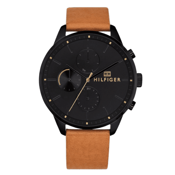 Original Tommy Hilfiger Analogue Multifunction Quartz Watch for men with Brown Leather strap-1791486-1