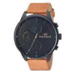 Original Tommy Hilfiger Analogue Multifunction Quartz Watch for men with Brown Leather strap-1791486-1