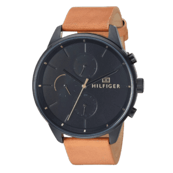 Original Tommy Hilfiger Analogue Multifunction Quartz Watch for men with Brown Leather strap-1791486-2