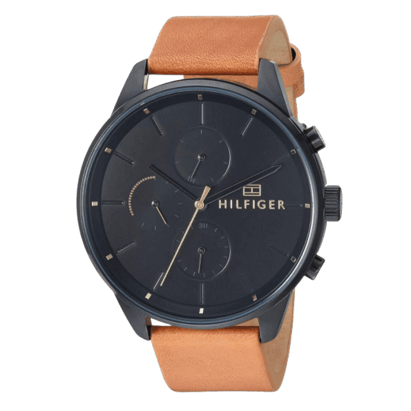 Original Tommy Hilfiger Analogue Multifunction Quartz Watch for men with Brown Leather strap-1791486-2