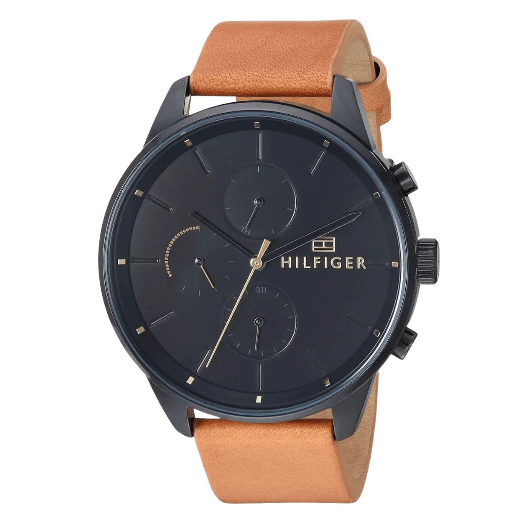 Original Tommy Hilfiger Analogue Multifunction Quartz Watch for men with Brown Leather strap-1791486-2 Original Tommy Hilfiger Analogue Multifunction Quartz Watch for men with Brown Leather strap-1791486-2