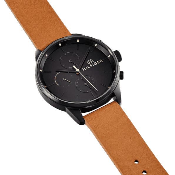Original Tommy Hilfiger Analogue Multifunction Quartz Watch for men with Brown Leather strap-1791486-4