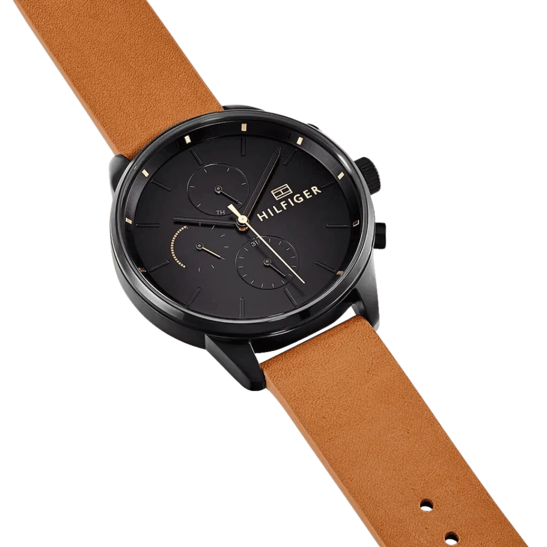 Original Tommy Hilfiger Analogue Multifunction Quartz Watch for men with Brown Leather strap-1791486-4 Original Tommy Hilfiger Analogue Multifunction Quartz Watch for men with Brown Leather strap-1791486-4