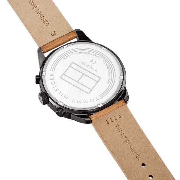 Original Tommy Hilfiger Analogue Multifunction Quartz Watch for men with Brown Leather strap-1791486-5