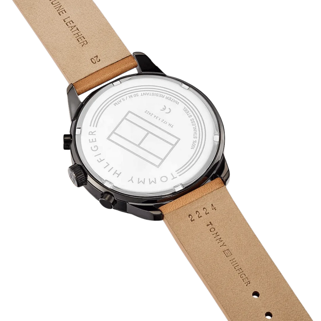 Original Tommy Hilfiger Analogue Multifunction Quartz Watch for men with Brown Leather strap-1791486-5 Original Tommy Hilfiger Analogue Multifunction Quartz Watch for men with Brown Leather strap-1791486-5