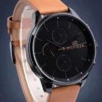 Original Tommy Hilfiger Analogue Multifunction Quartz Watch for men with Brown Leather strap-1791486-1
