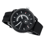Original Tommy Hilfiger Denim Men’s Black Dial Silicone Band Watch Black-1791483-44mm-1