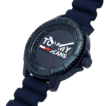 Original Tommy Hilfiger Men’s Analog Quartz Watch with Blue Silicone Strap 1792000-45mm-1